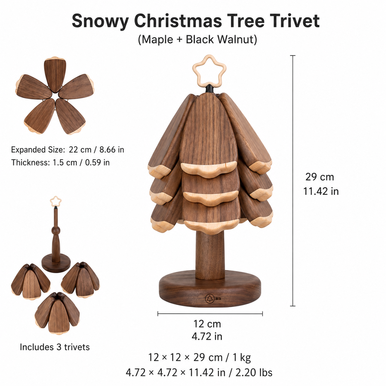 CRAFTSMM | Snowy Christmas Tree Trivet