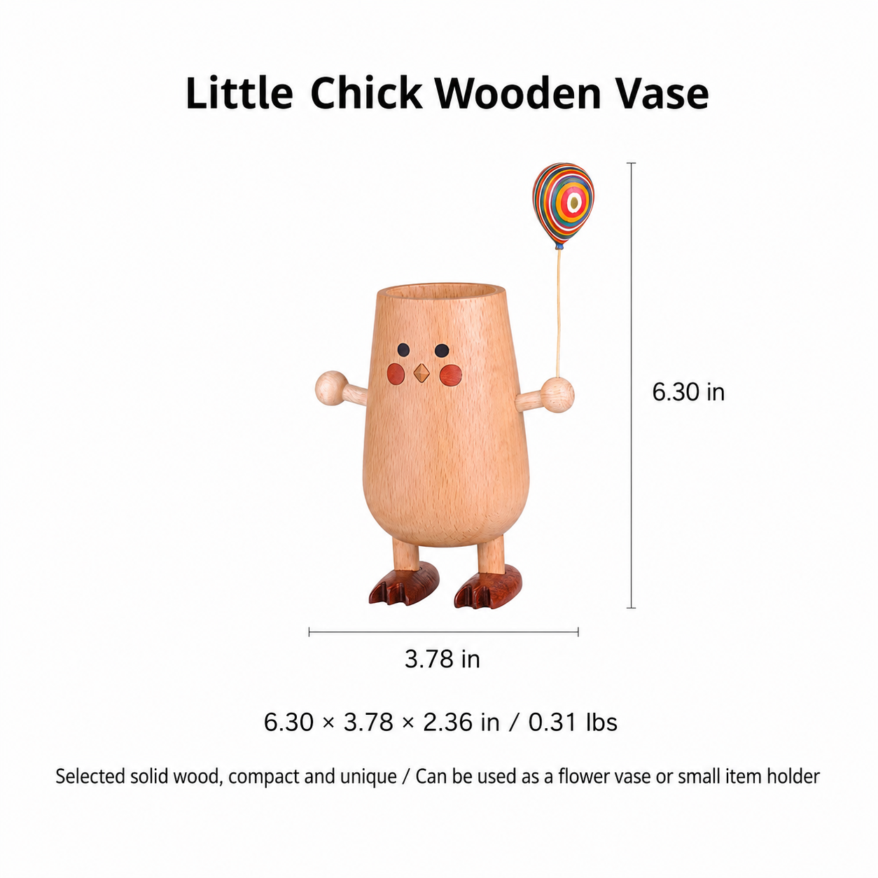 CRAFTSMM | Little Chick Wooden Vase