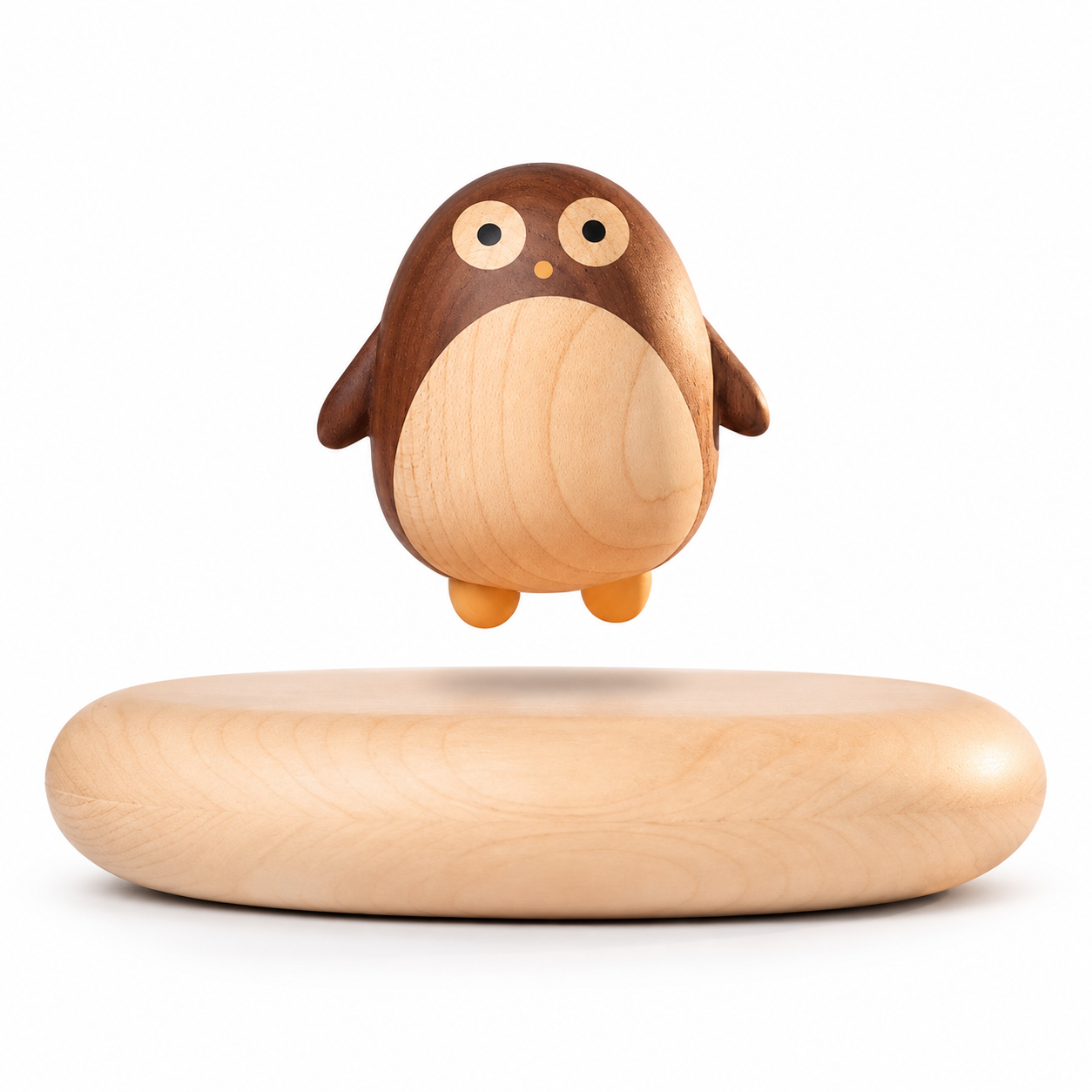 Magnetic levitation wooden penguin