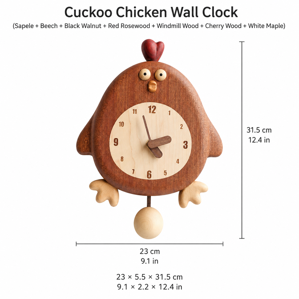 Cuckoo Chicken Wall Clock