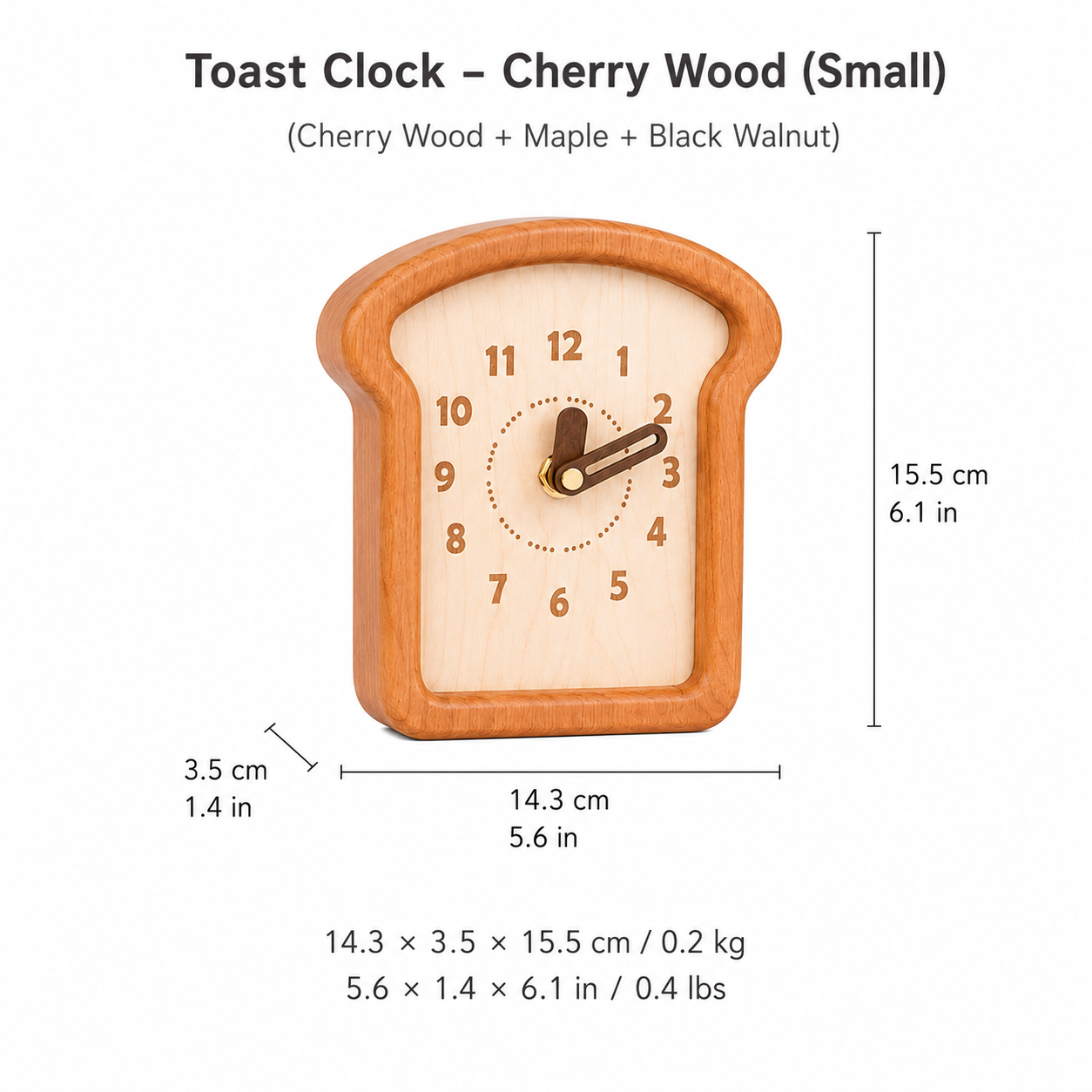 Butter Toast Wooden Clock