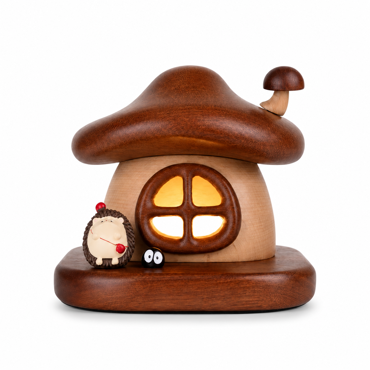 Wooden Mushroom House Night Light