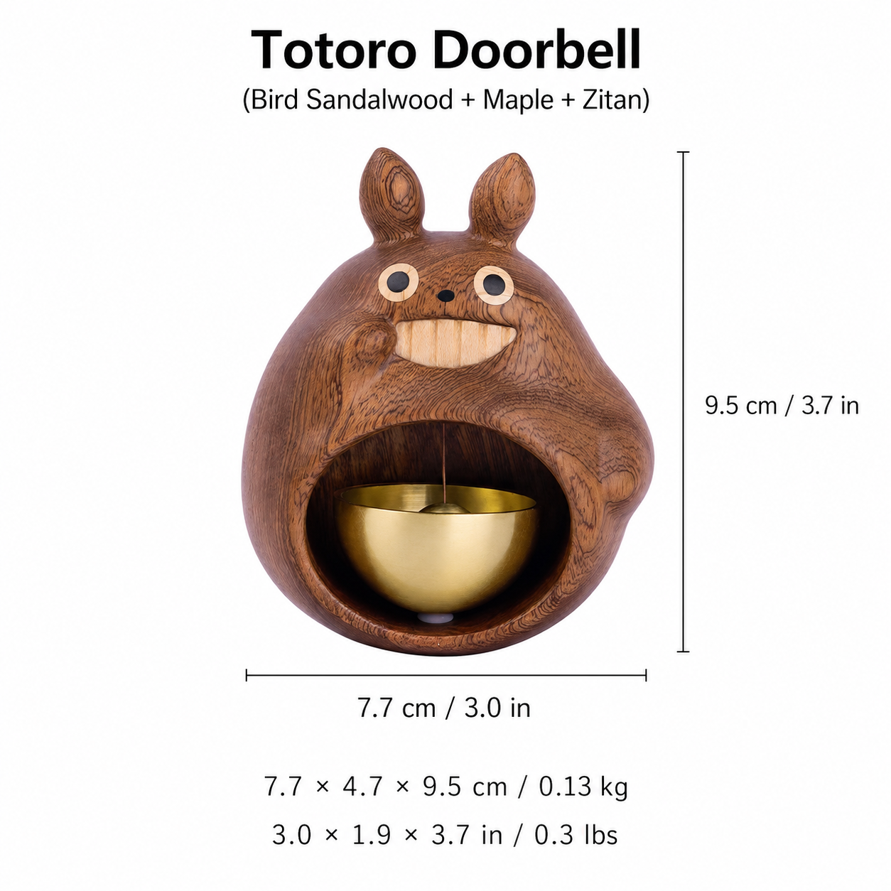 Wooden Totoro Doorbell