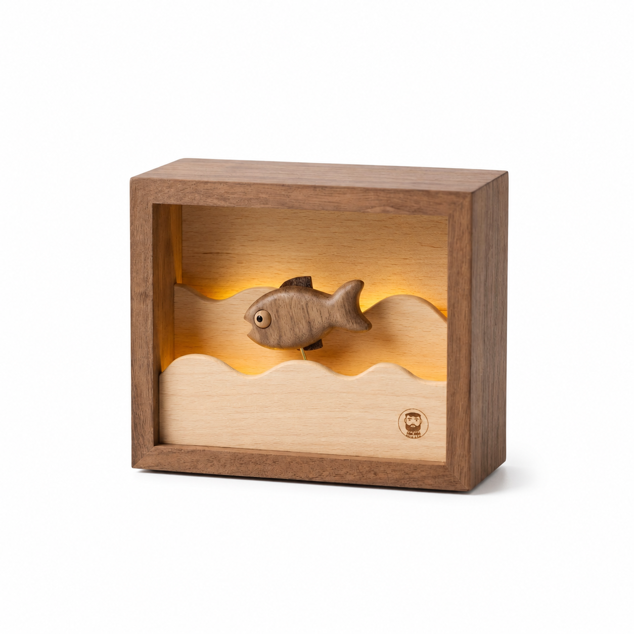 Wooden Automata Fish Nightlight
