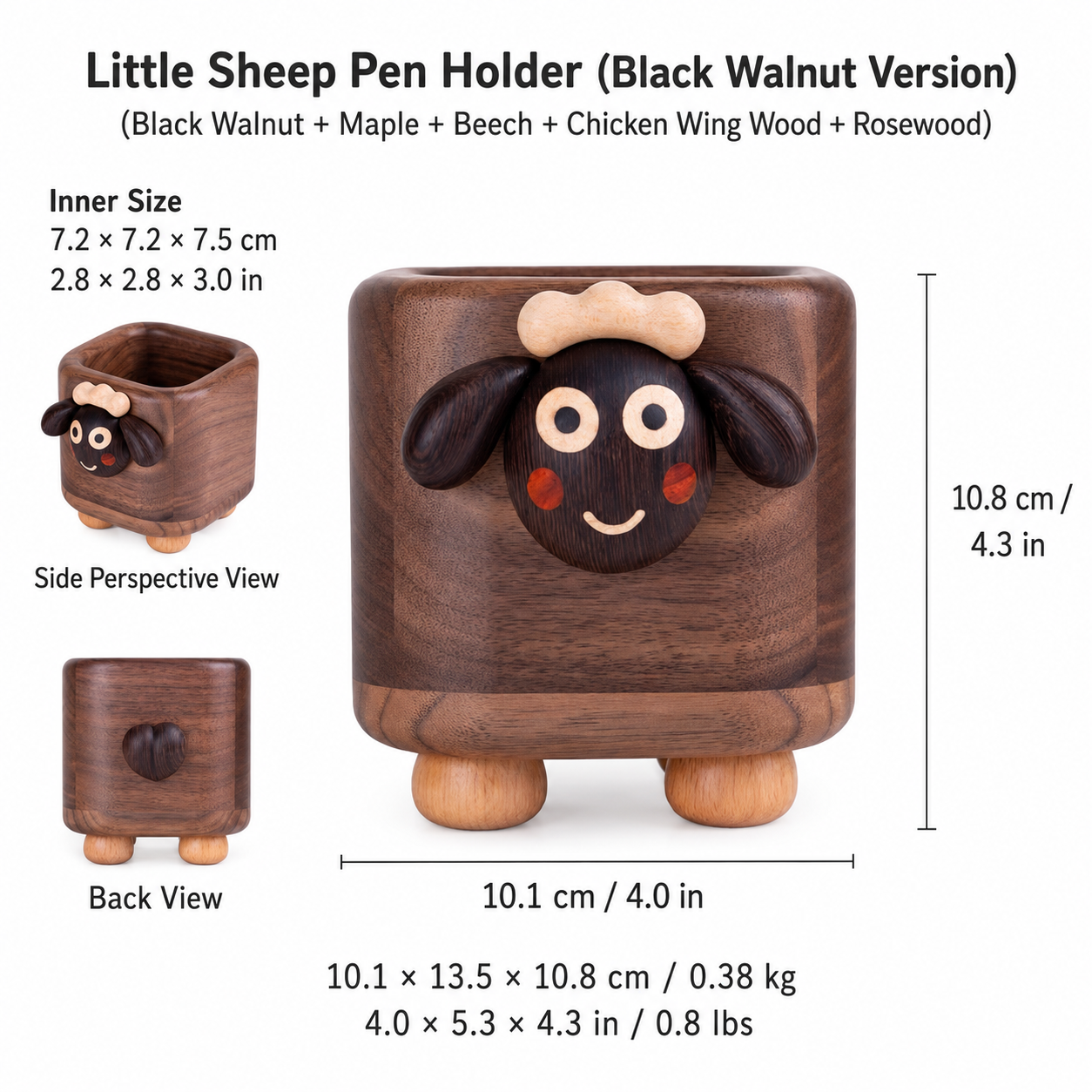 CRAFTSMM | Little Sheep Pen Holder-Black Walnut Version
