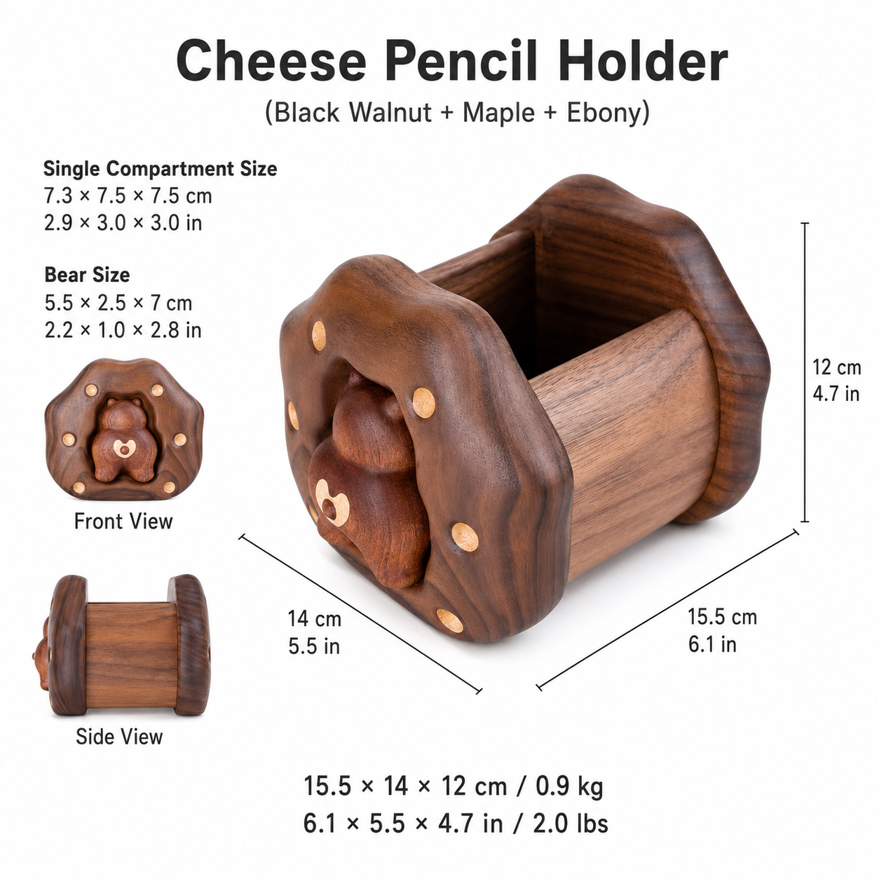 CRAFTSMM | Cheese Pencil Holder