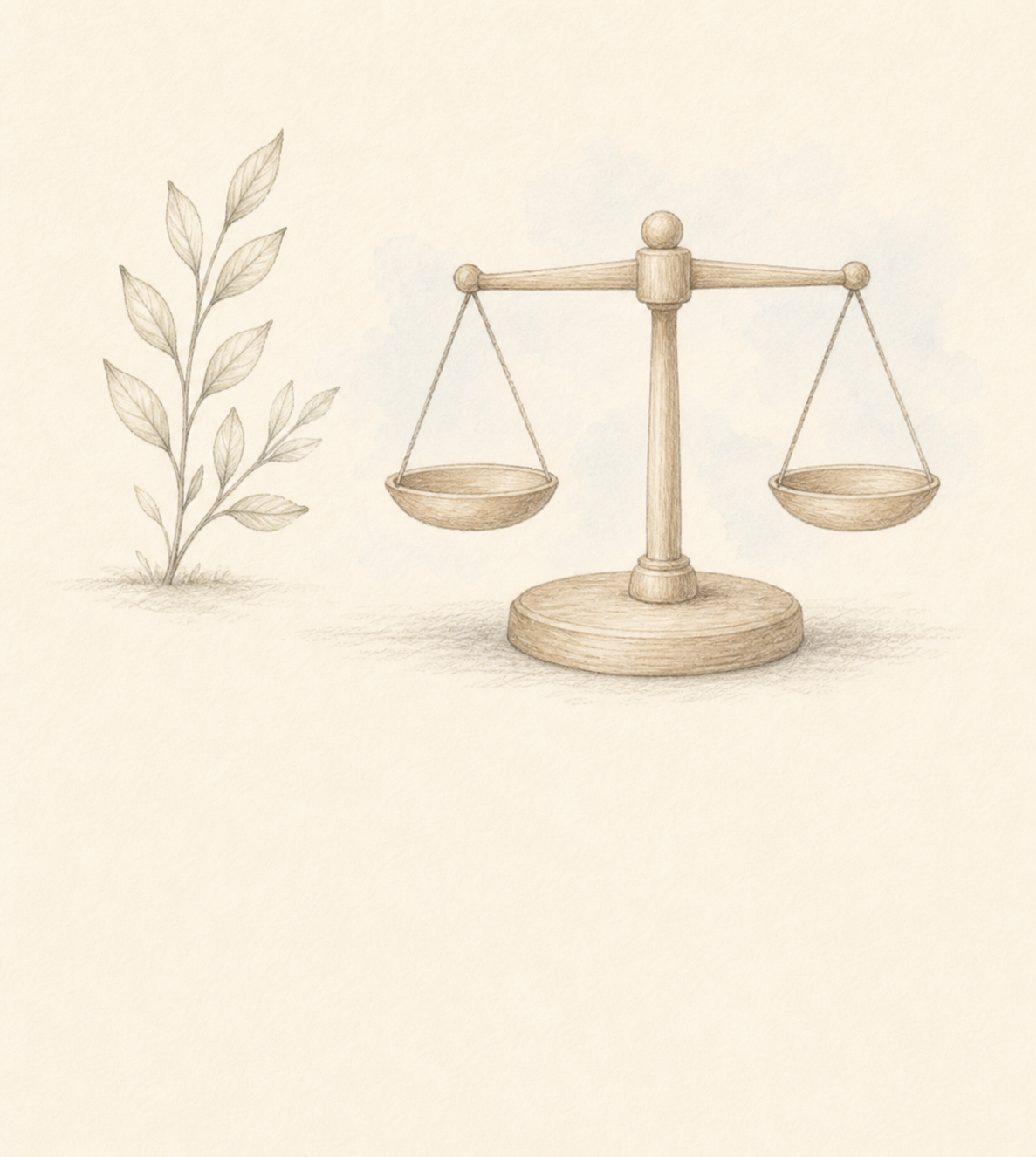 Wooden balance scale illustration