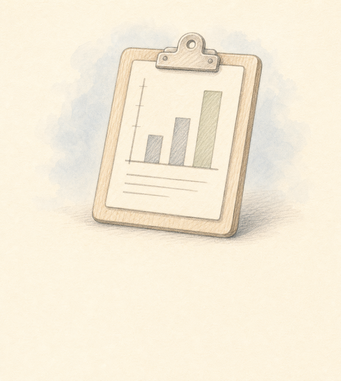 Retail sales performance clipboard illustration
