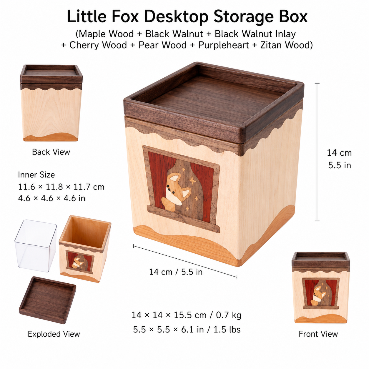 CRAFTSMM | Little Fox Desktop Storage Box