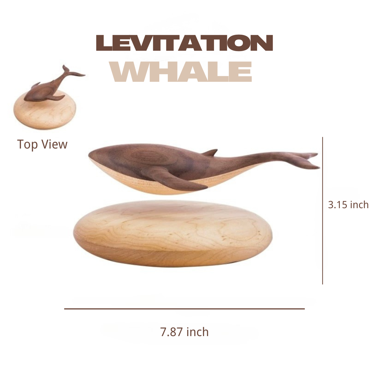 Magnetic Levitation Wooden Whale