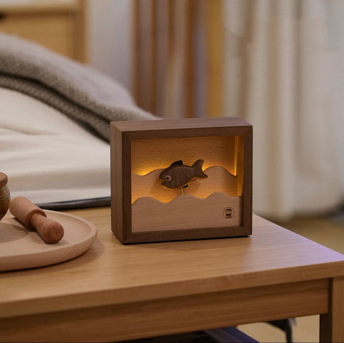 Wooden Automata Fish Nightlight