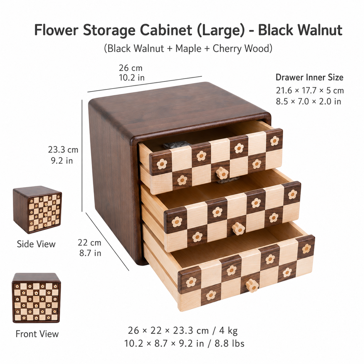CRAFTSMM |  Large Flower Storage Cabinet-Black Walnut