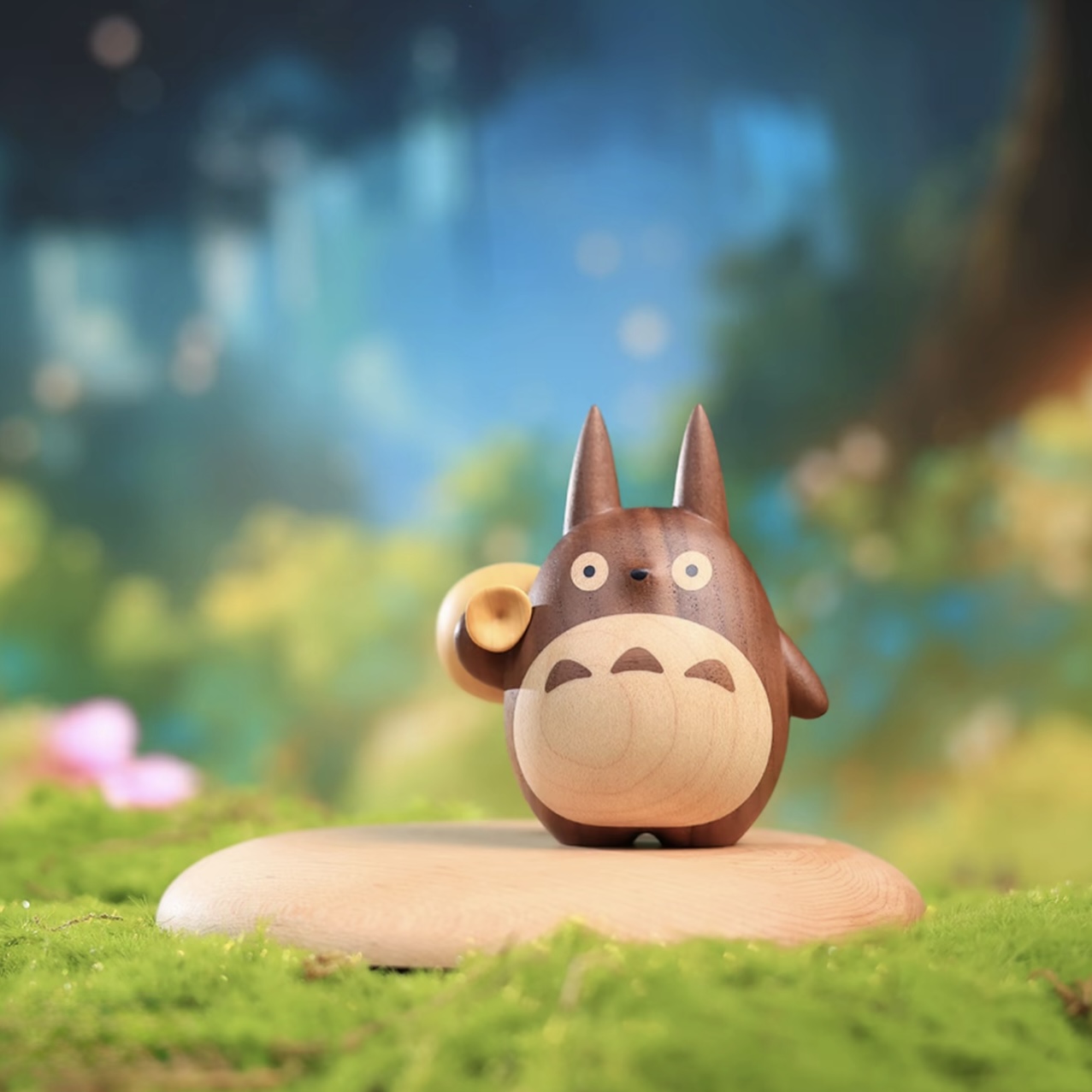 Magnetic levitation wooden Totoro