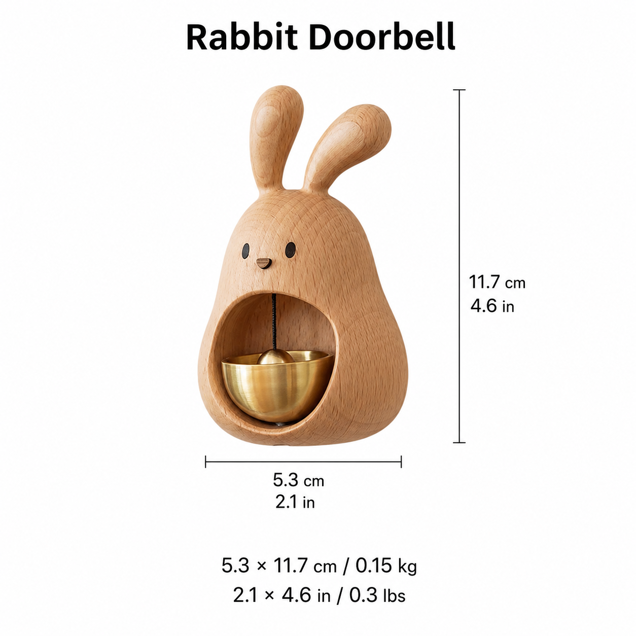 Wooden Rabbit Doorbell