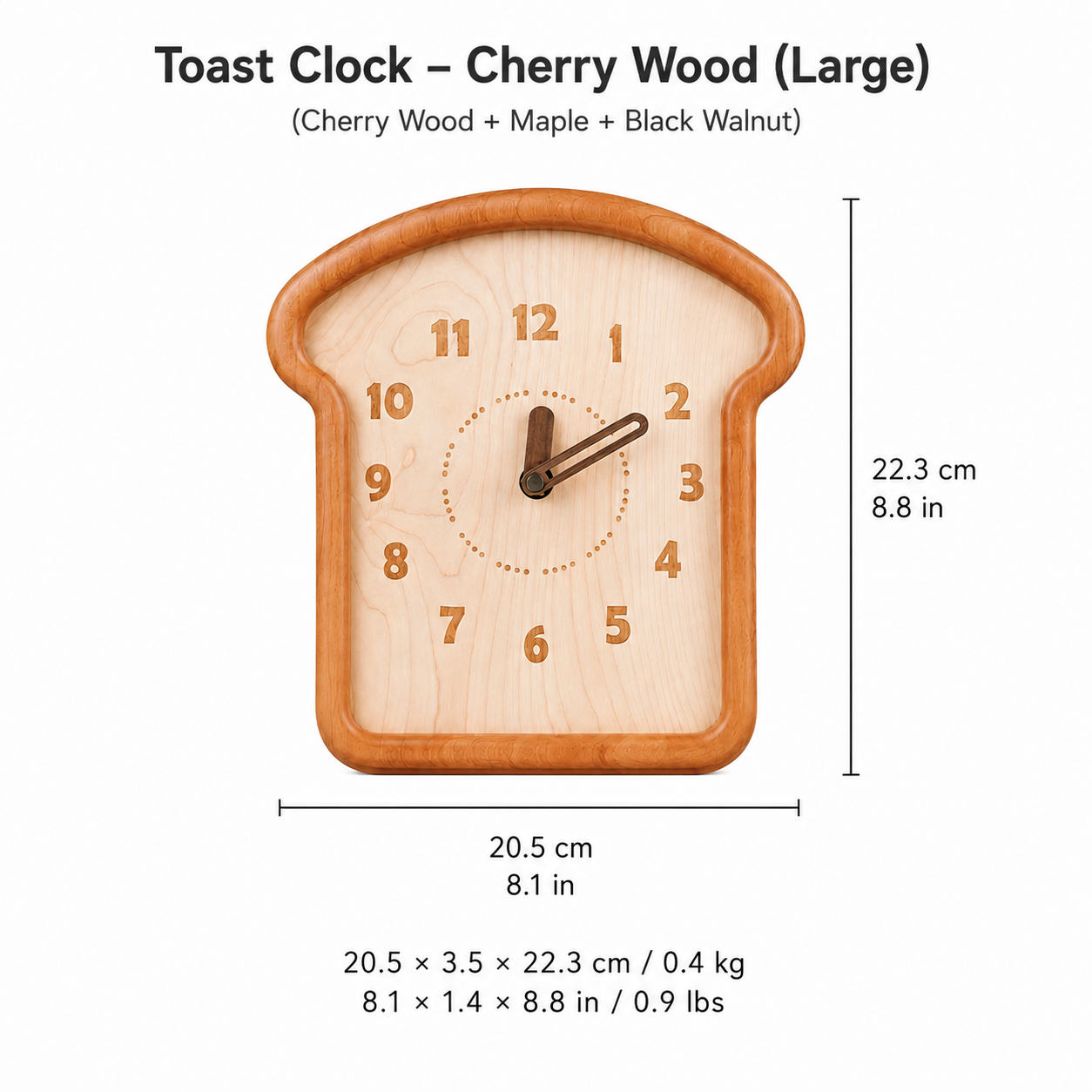 Butter Toast Wooden Clock-Large