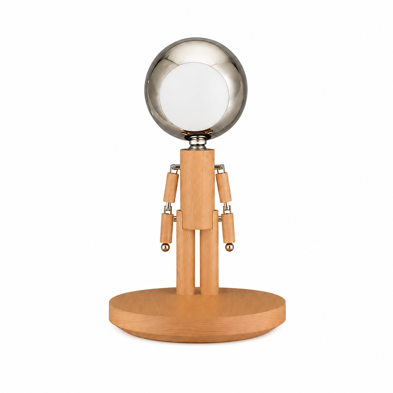 Wooden Robot Lamp--Beech Wood