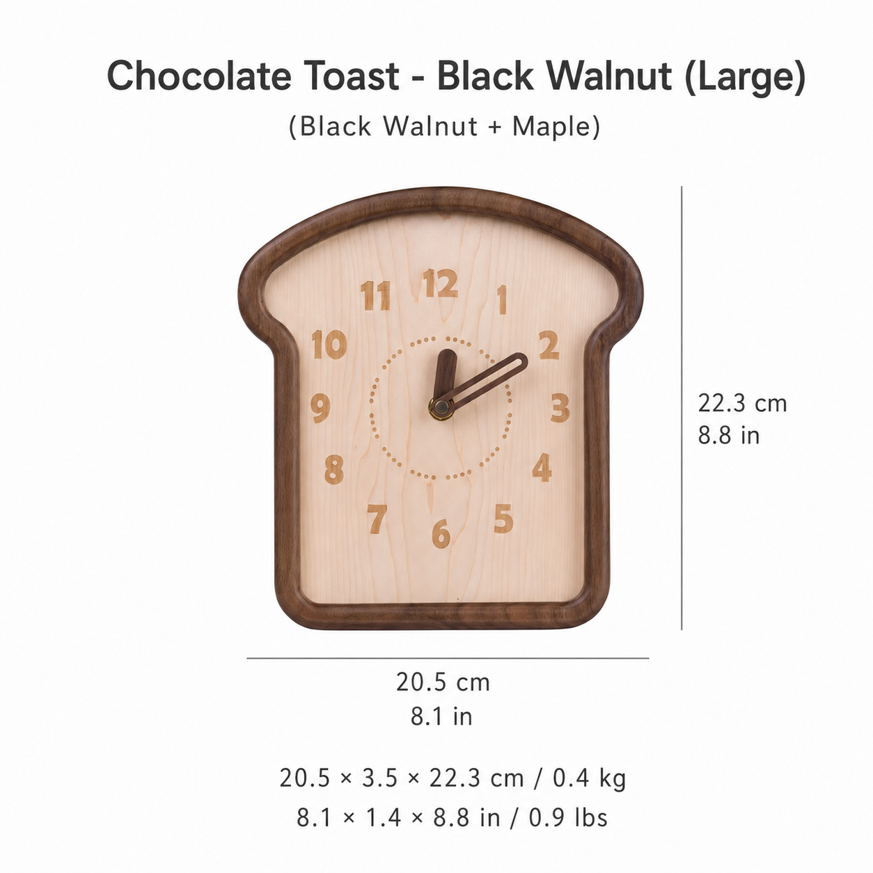 Chocolate Toast Wooden Clock-Large