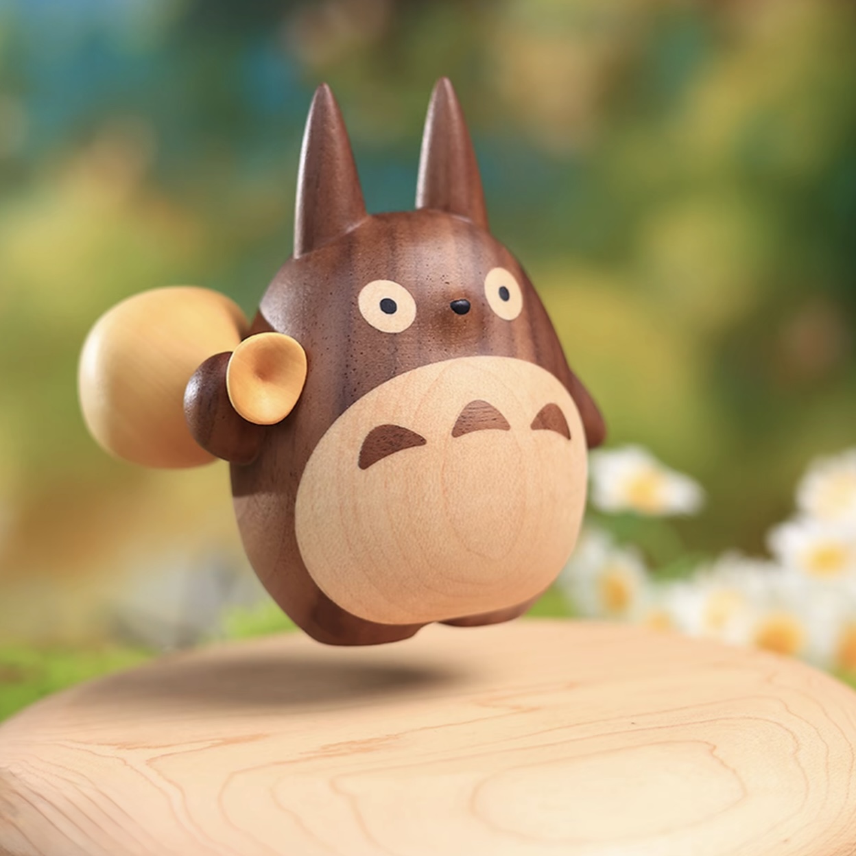 Magnetic levitation wooden Totoro