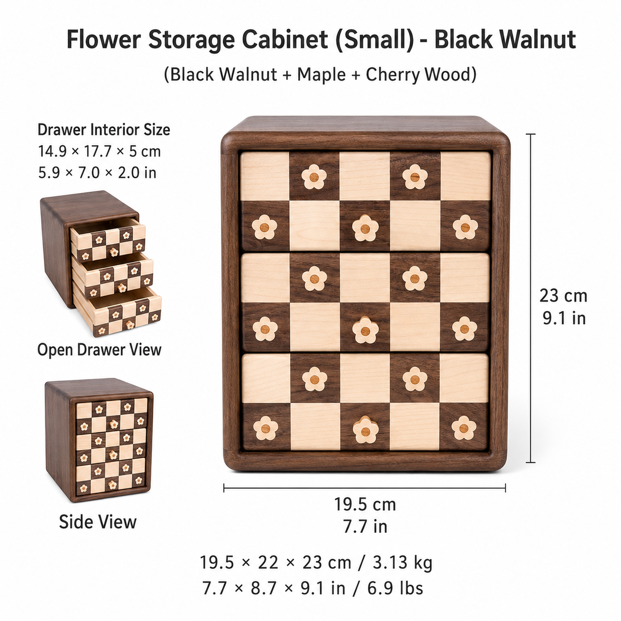 CRAFTSMM | Small Flower Storage Cabinet-Black Walnut