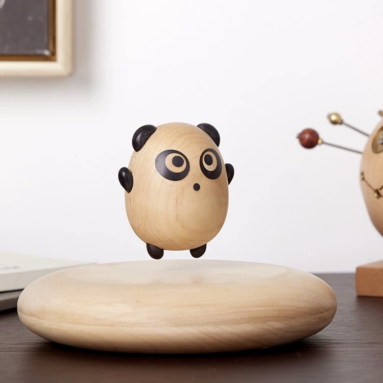 Magnetic levitation wooden panda