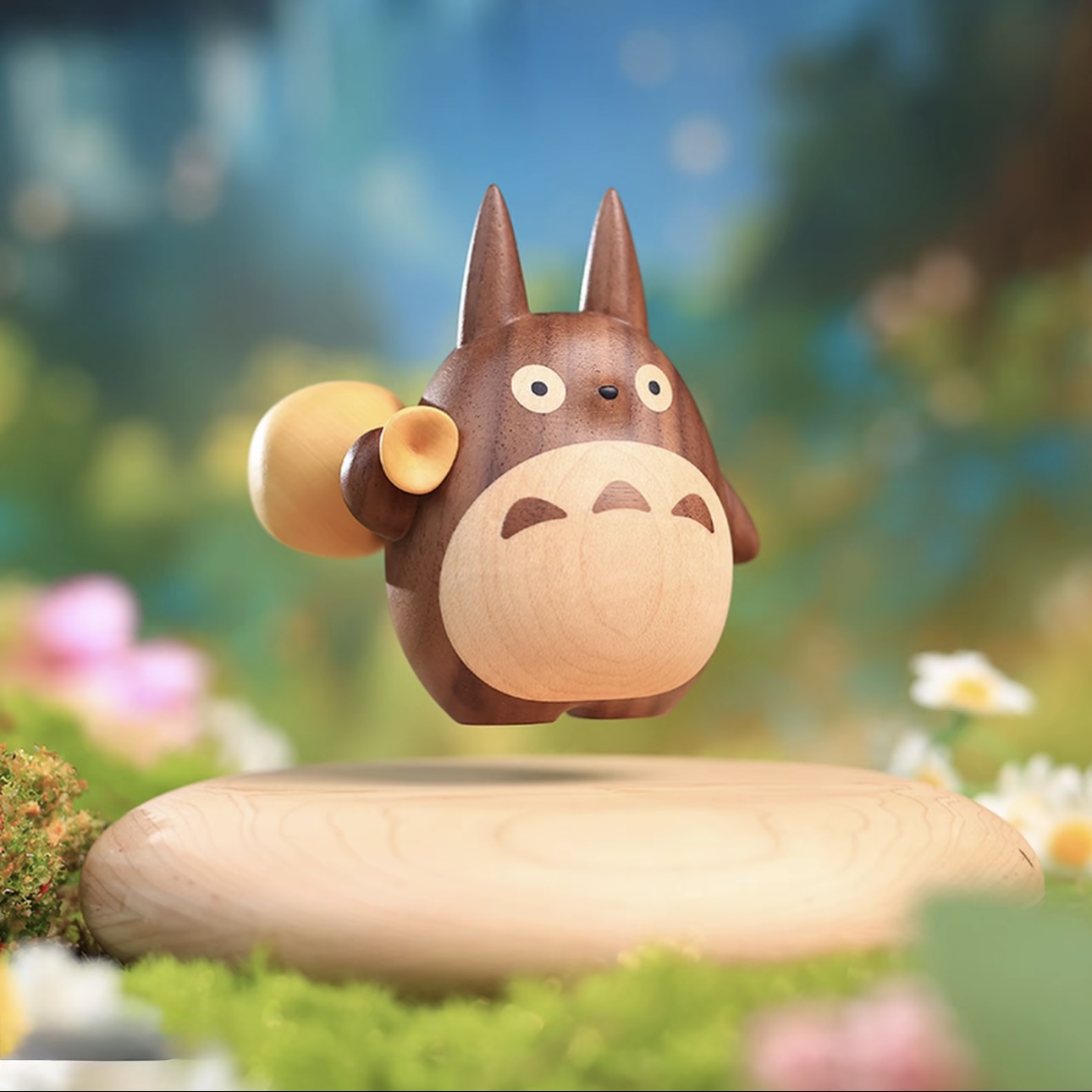 Magnetic levitation wooden Totoro