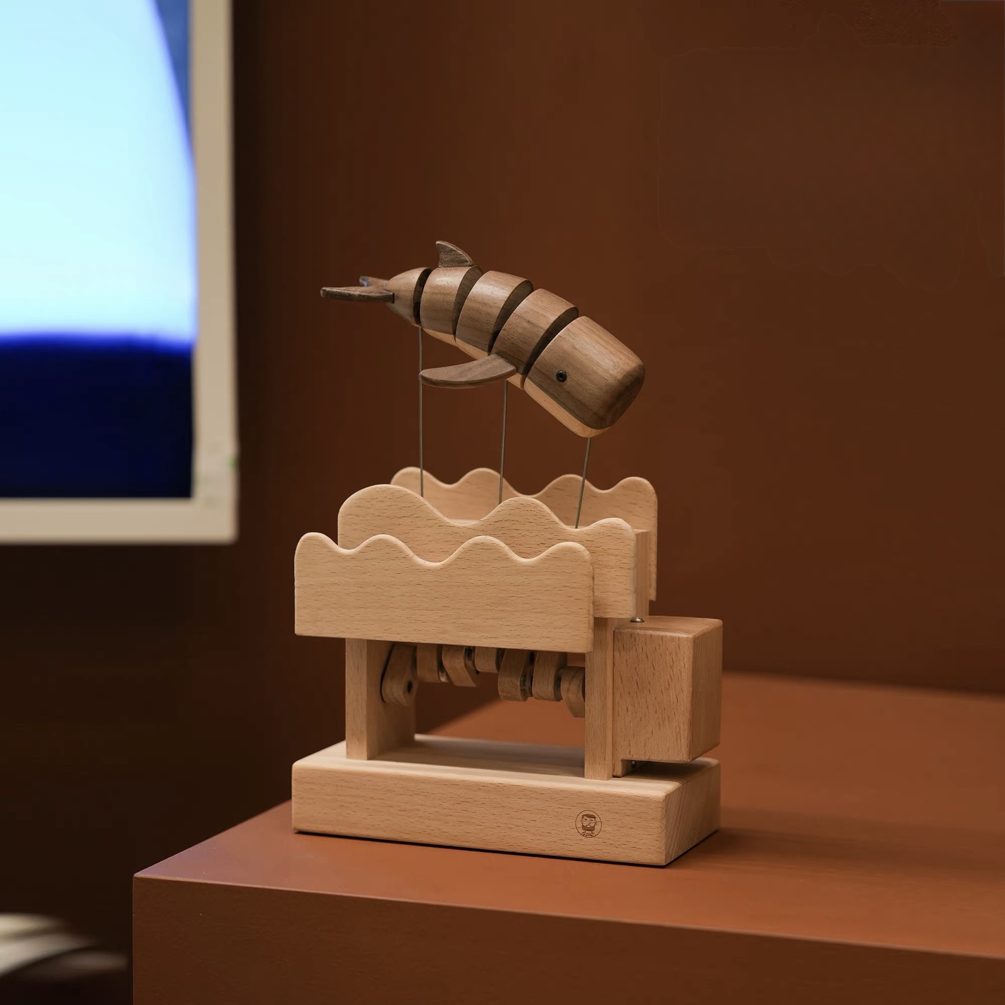 Floating Whale Wooden Automata