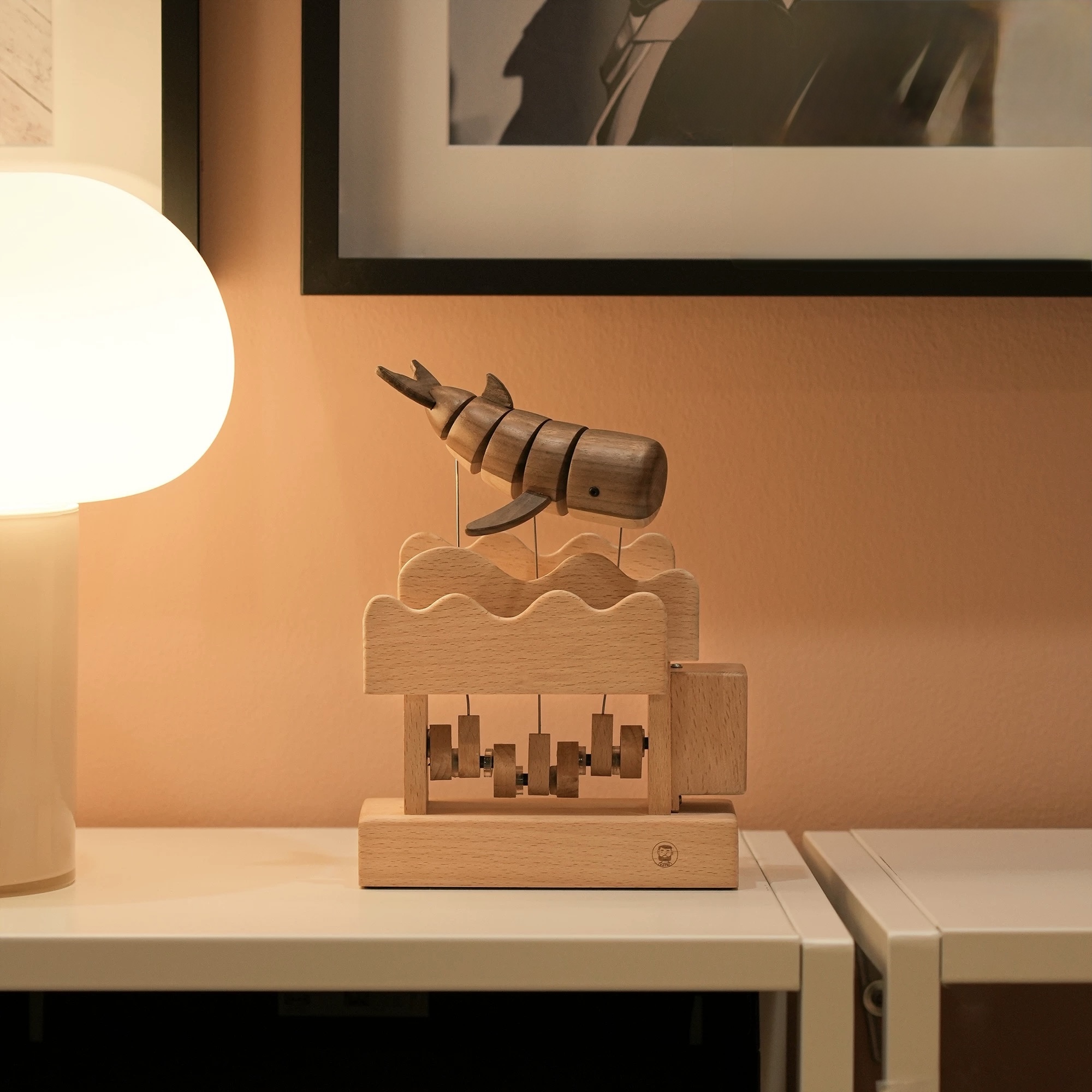 Floating Whale Wooden Automata