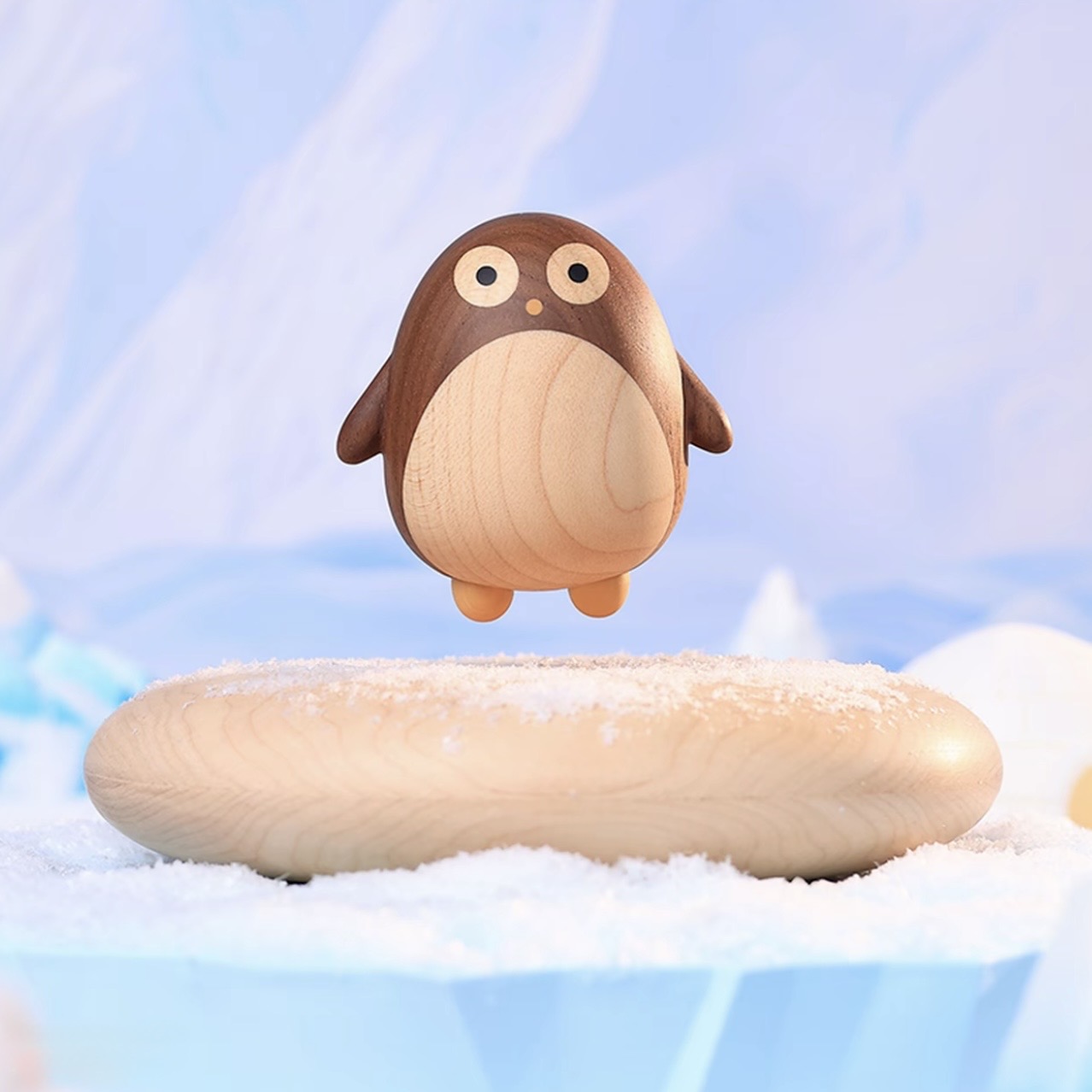 Magnetic levitation wooden penguin