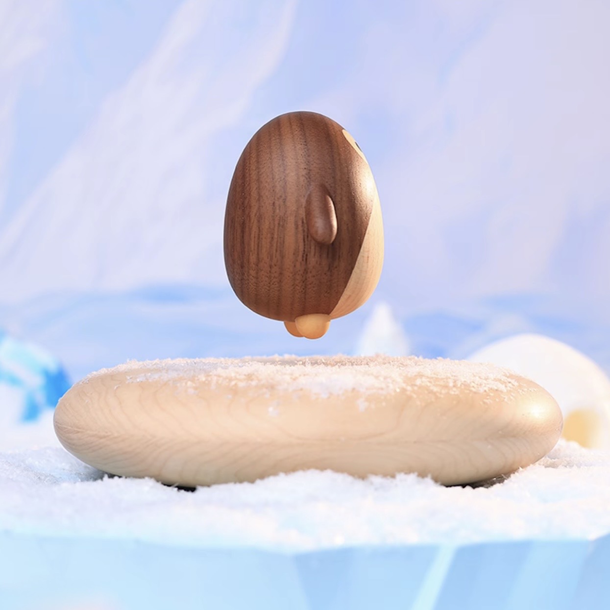 Magnetic levitation wooden penguin