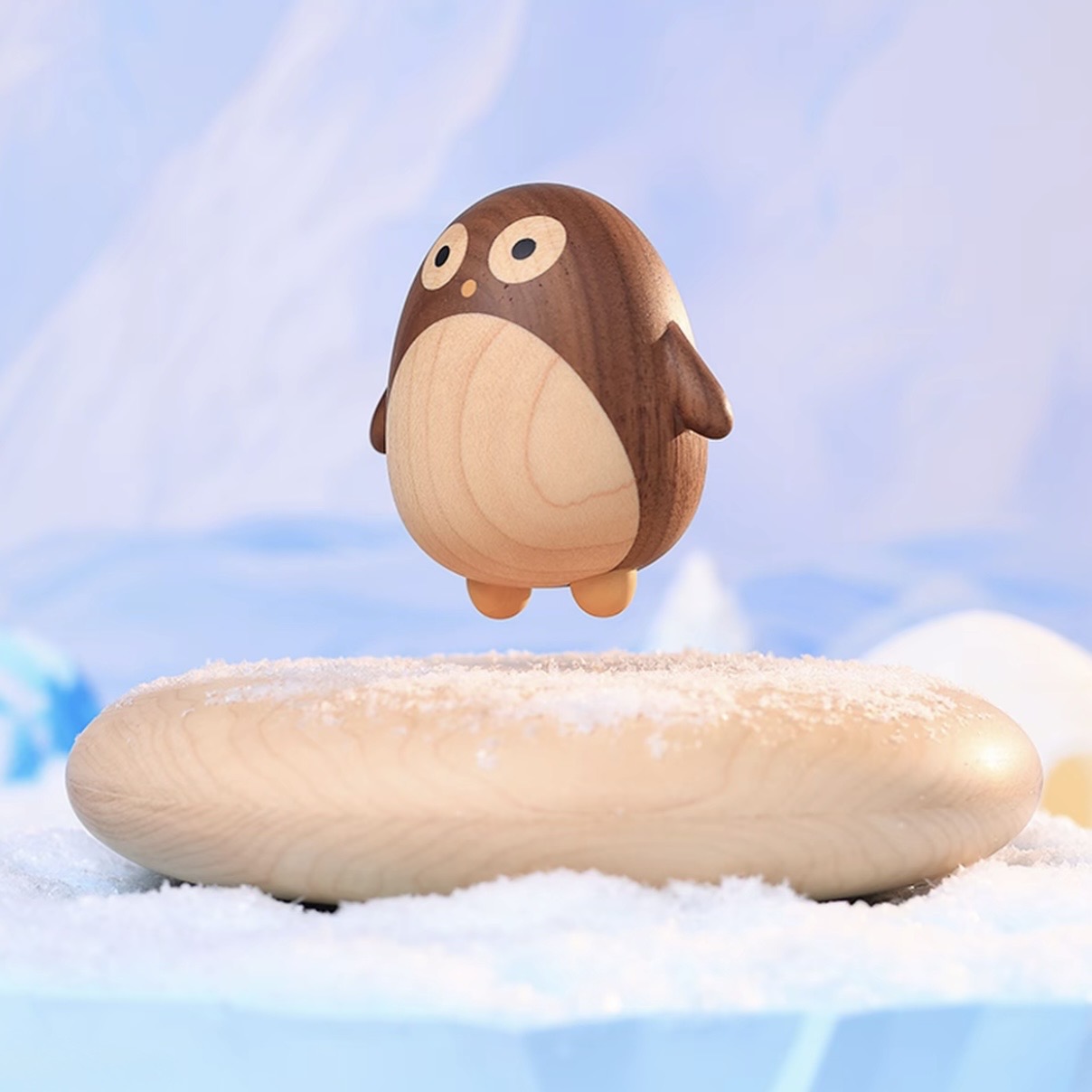Magnetic levitation wooden penguin