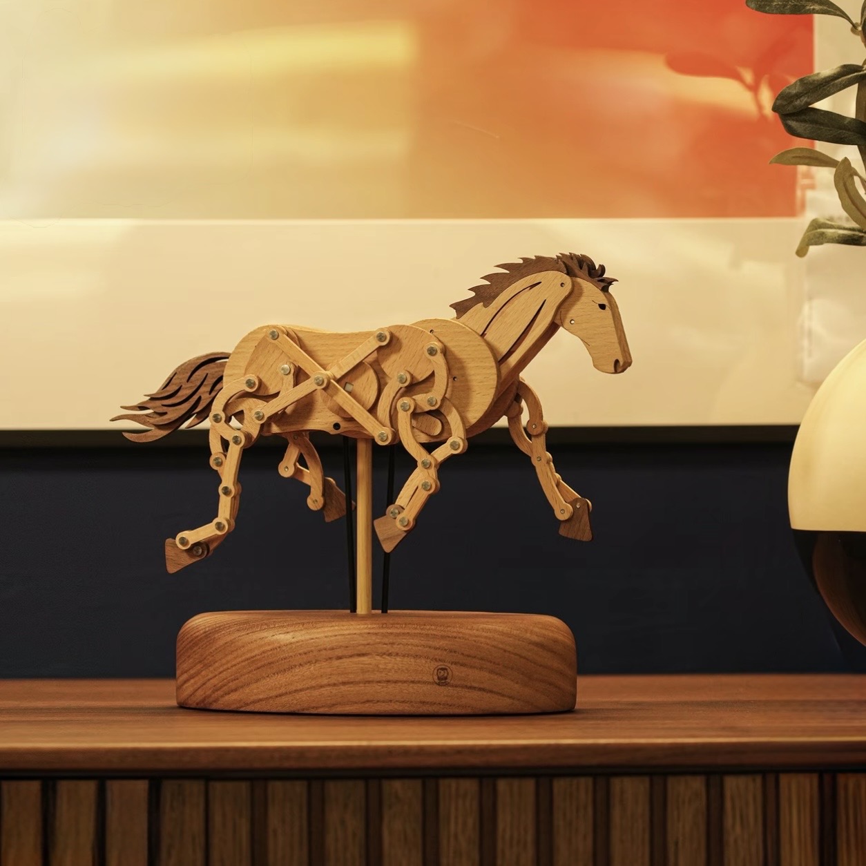 Wooden Automata Galloping Horse