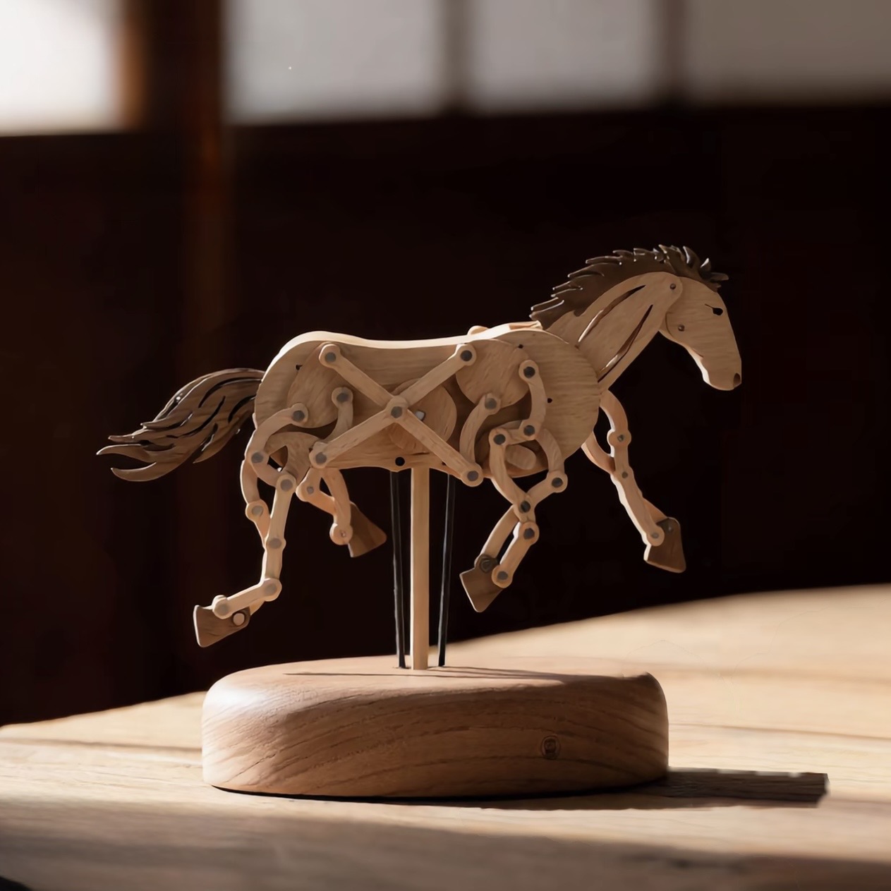 Wooden Automata Galloping Horse