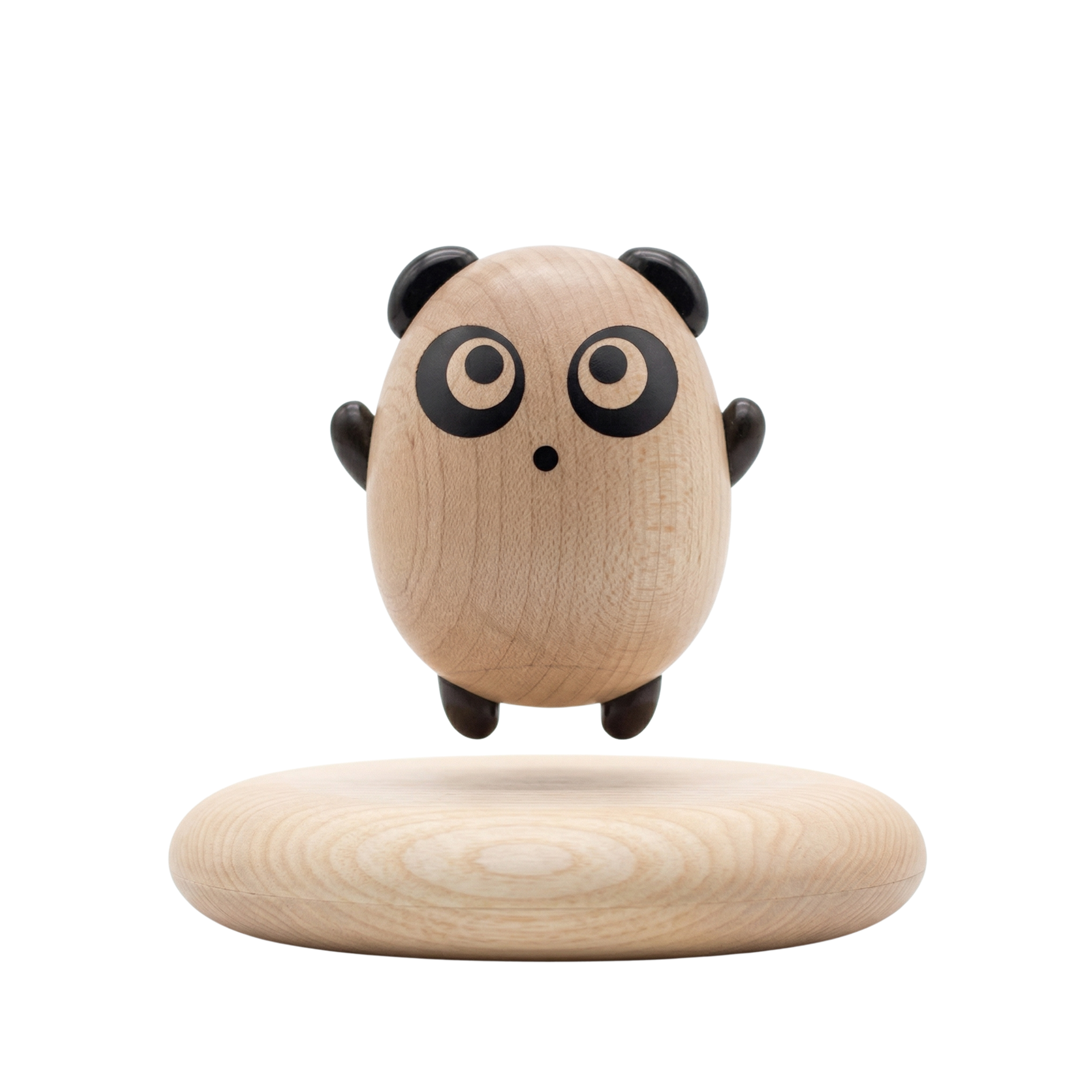 Magnetic levitation wooden panda