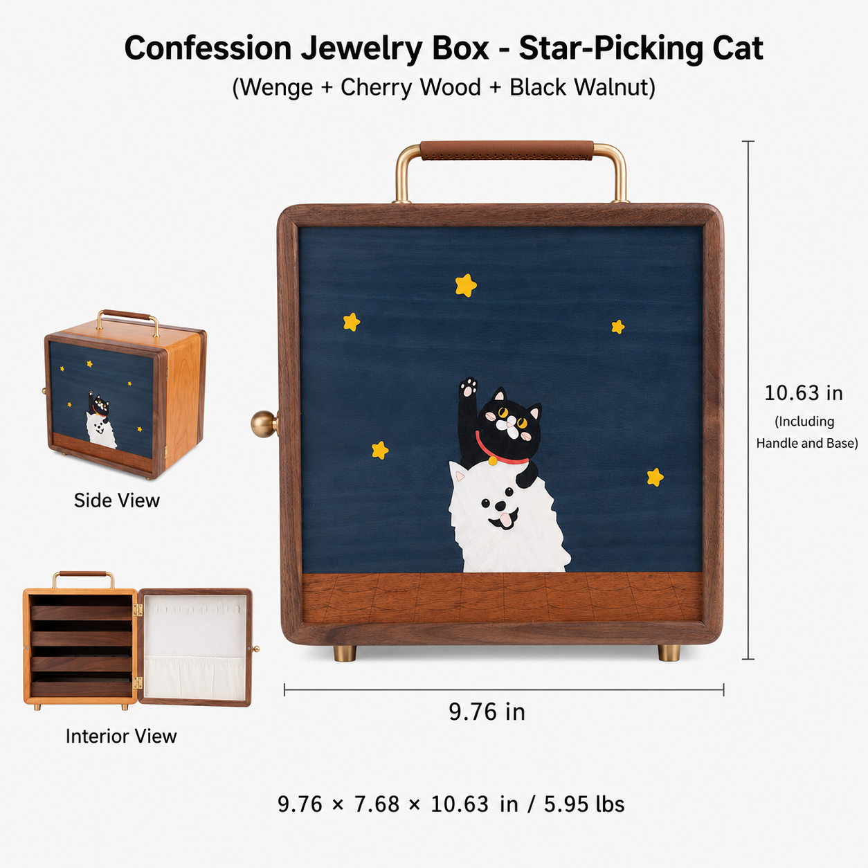 CRAFTSMM | Confession Jewelry Box - Star-Picking Cat