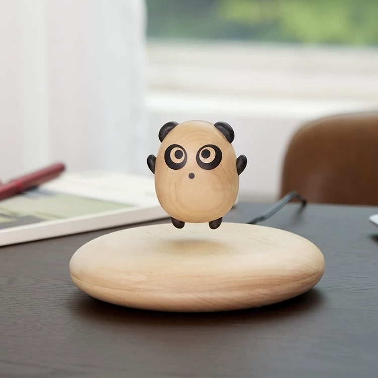 Magnetic levitation wooden panda