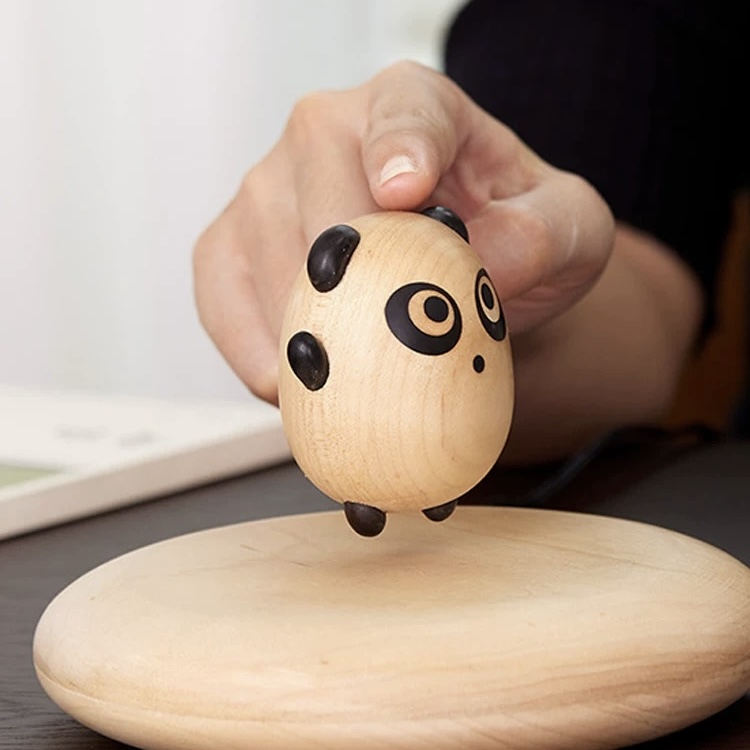 Magnetic levitation wooden panda