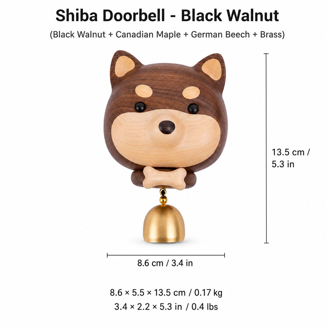 Wooden Shiba Doorbell