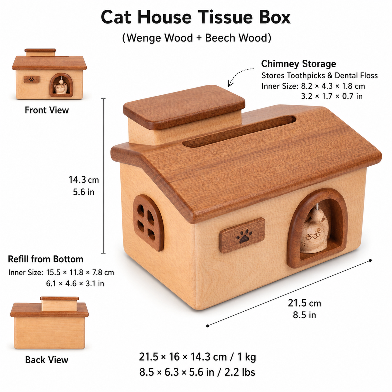 CRAFTSMM | Cat House Tissue Box