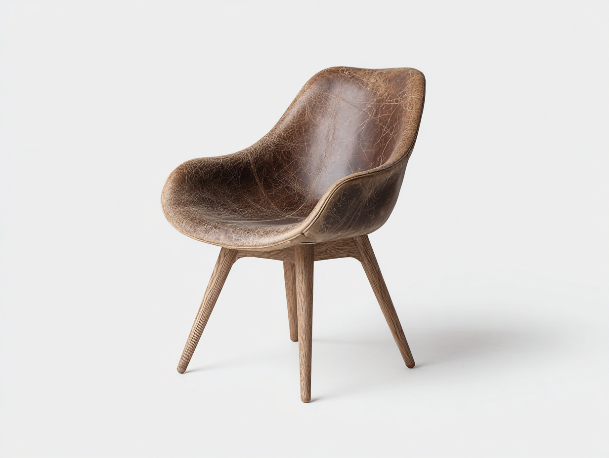 Esszimmerstühle Kunstleder Holz 58x60x82 cm Braun für Esszimmer - Vintage Design mit geschwungener Sitzschale-Dovexgahaus