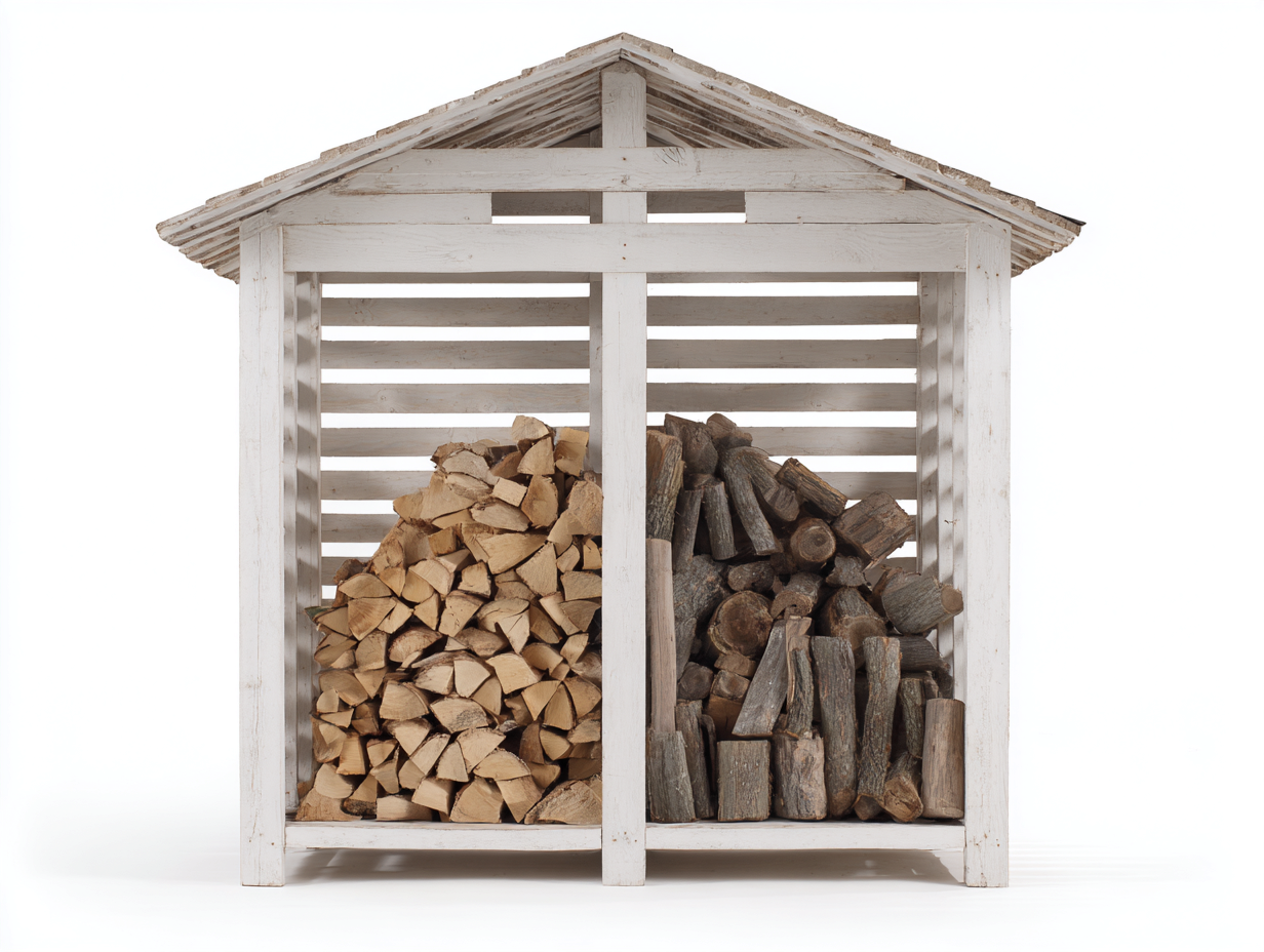 Kaminholzregal Holz 180x80x170 cm Weiß für Garten - Rustikales Design mit Satteldach-Dovexgahaus