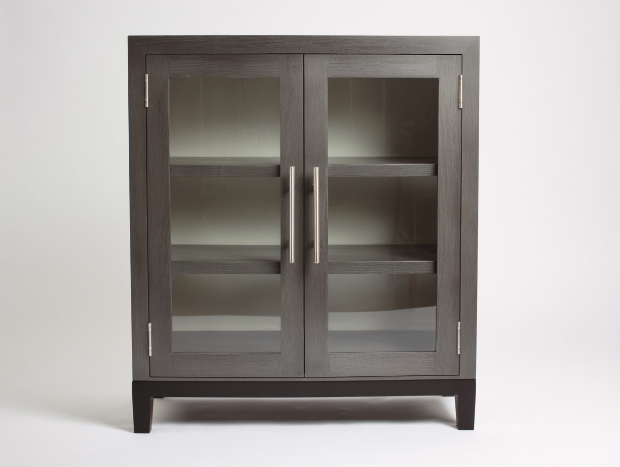 Vitrinen Holz-Glas 90x42x120 cm - Dunkelgrau - Modernes Aufbewahrungsdesign-Dovexgahaus