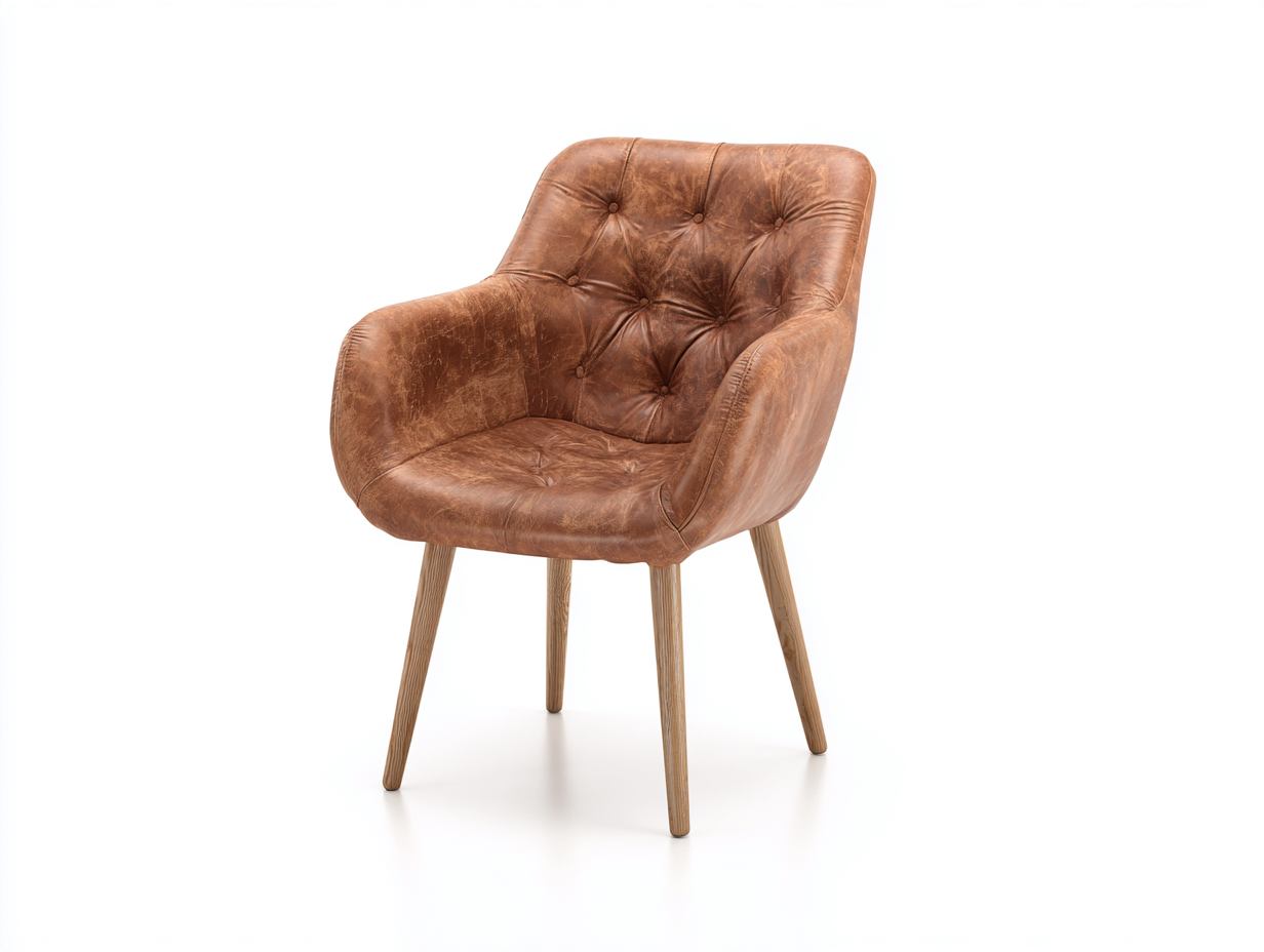 Esszimmerstühle Kunstleder Holz 58x60x82 cm Braun für Esszimmer - Vintage Design mit Knopfheftung-Dovexgahaus