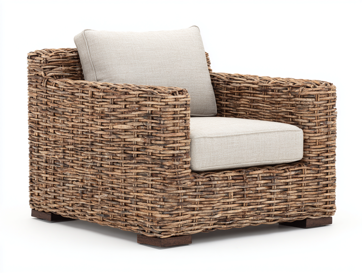Gartensessel Rattanoptik 90x82x78 cm Braun-Beige - Modernes Design mit Armlehnen-Dovexgahaus