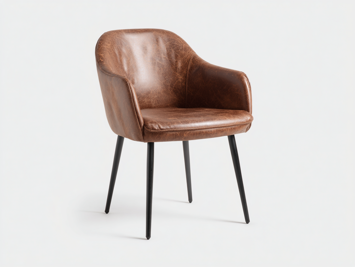 Esszimmerstühle Kunstleder 57x61x85 cm - Cognacbraun-Schwarz - Modernes Vintage Design-Dovexgahaus
