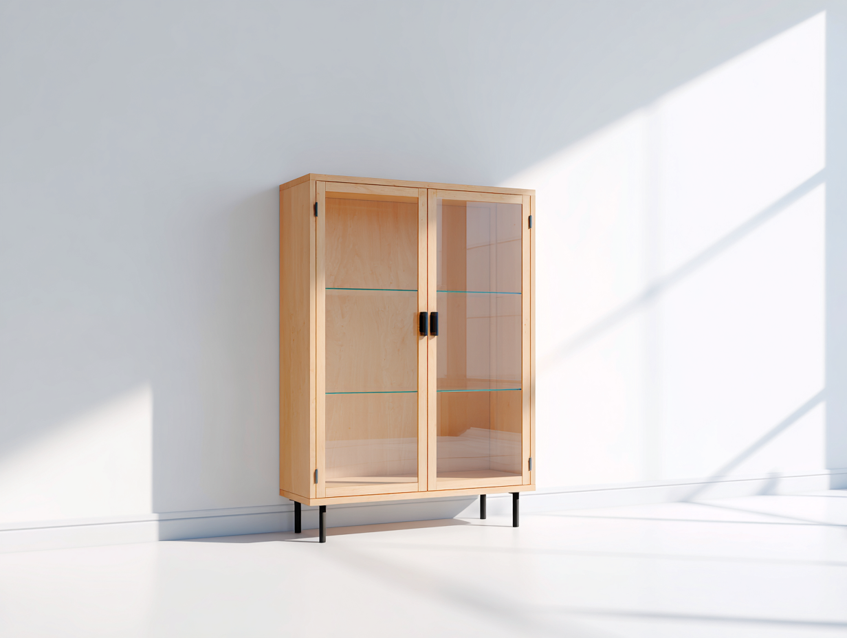 Bücherregal Holz und Glas 86x36x142 cm - naturfarben-schwarz - modernes Design-Dalaadwell
