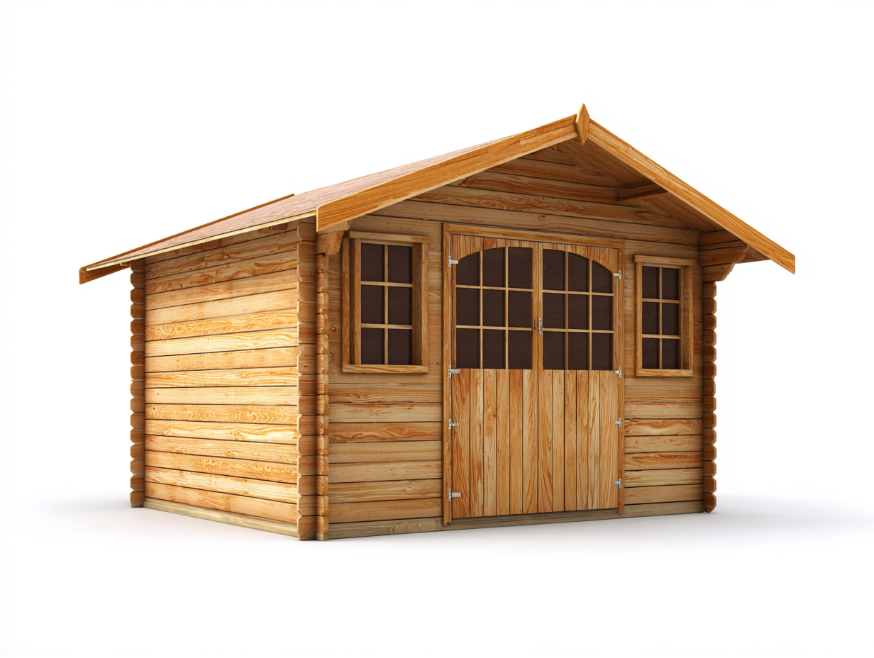 Gartenhäuser Holz 320x280x240 cm Natur - Gartenhaus mit Doppeltür und Fenstern-Dalaadwell