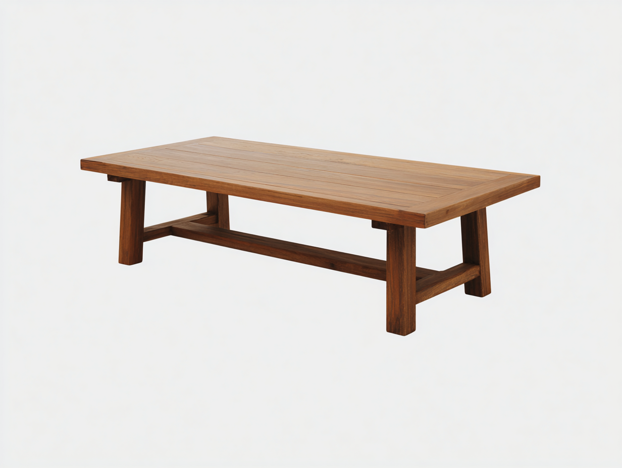 Gartentisch Holz 165x75x46 cm - braun - niedriges Gartendesign-Dalaadwell