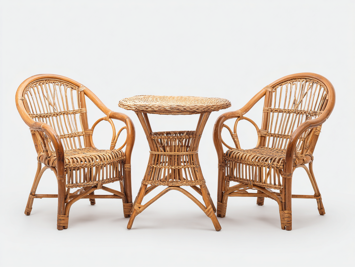 Garten Lounge Set Rattan 70x68x92 cm - naturfarben - klassisches Gartendesign-Dalaadwell