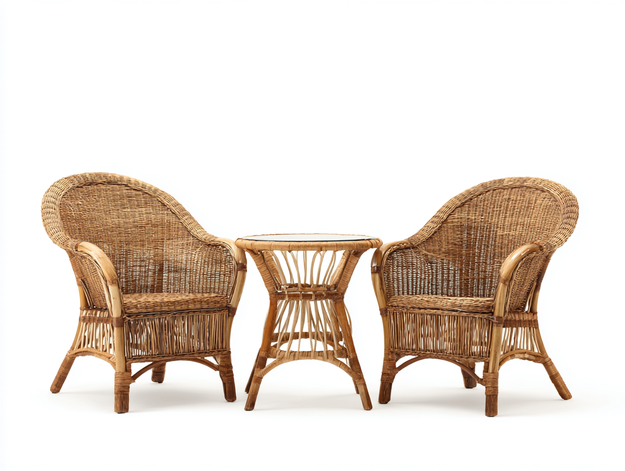 Garten Lounge Set Rattan 160x70x88 cm Natur - Klassisches Design mit Tisch-Dalaadwell
