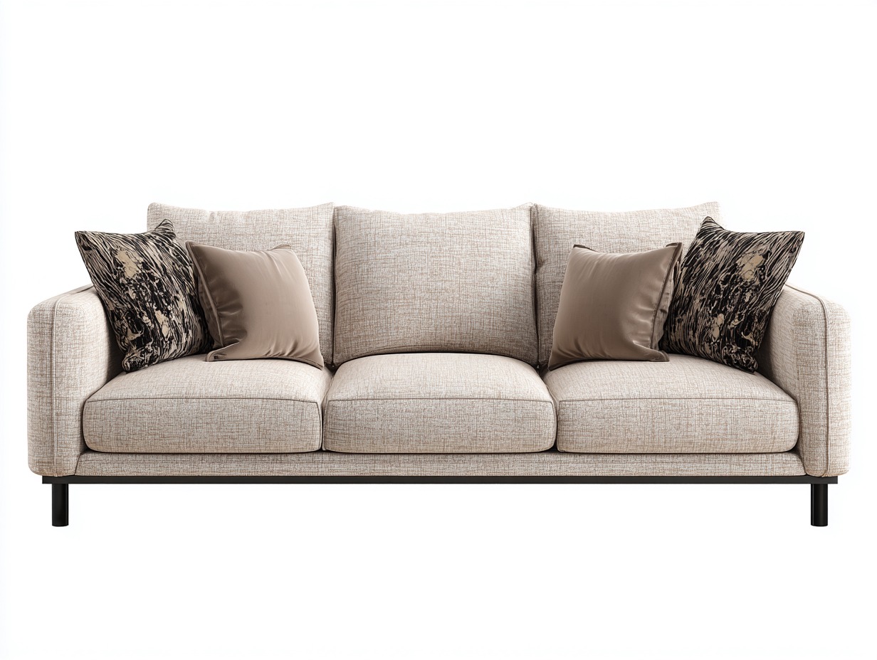 Divani a 3 posti in tessuto 226x93x85 cm - beige - adatto per soggiorno - stile moderno elegante-Zivazihaus